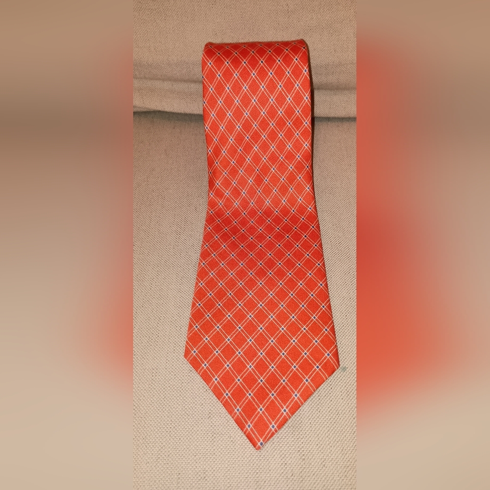 Lauren Ralph Lauren Orange Blue Silk Tie